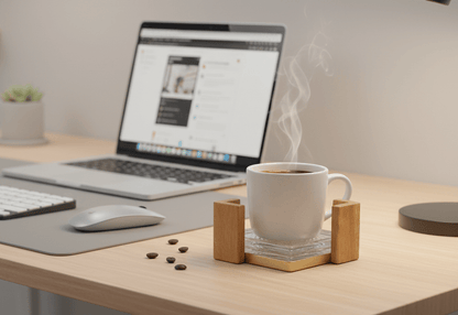 Acrylic Coaster Set 6-Piece Clear Modern